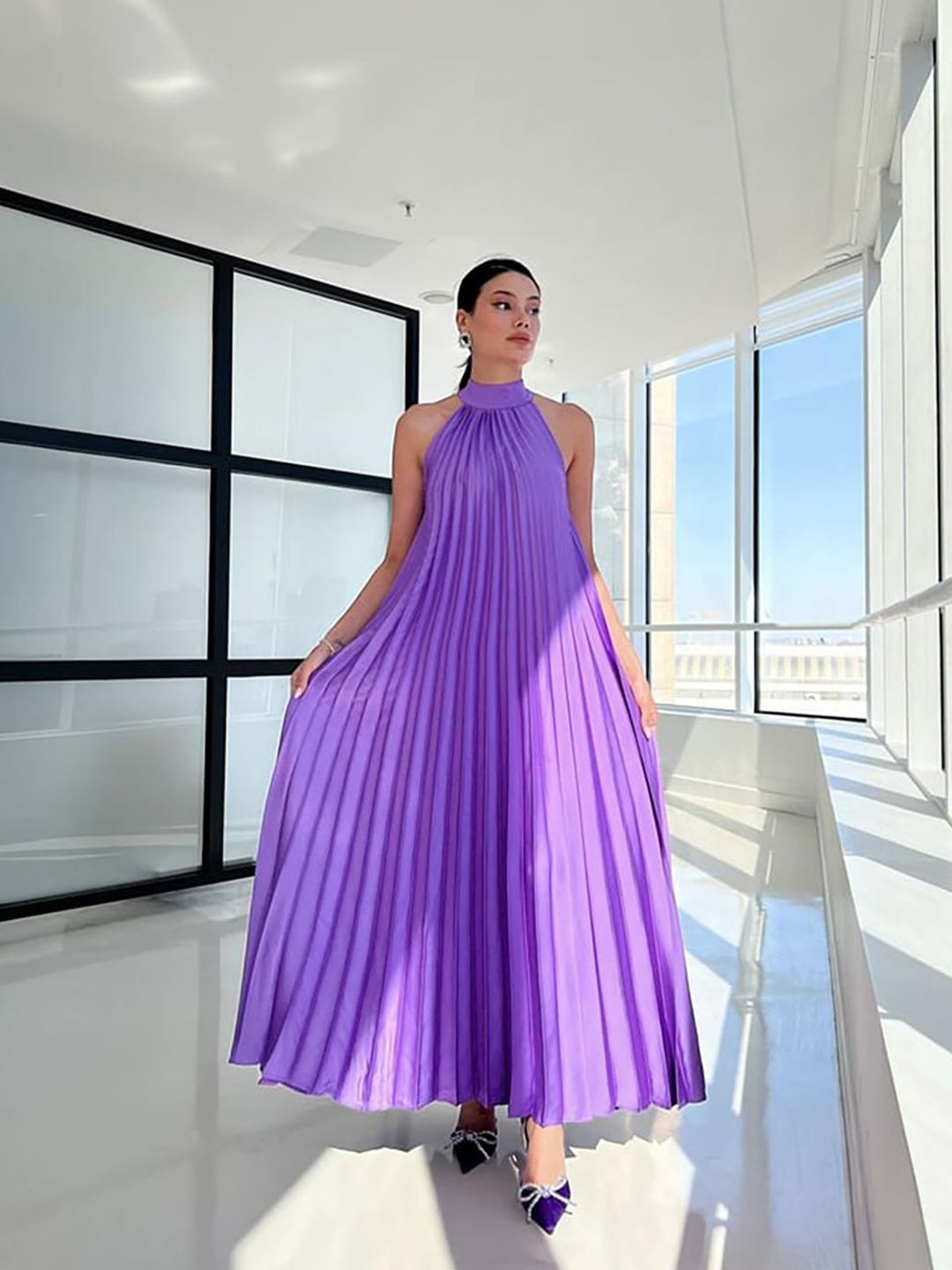 JC Mode Women Solid Woven Maxi Dress-image-49