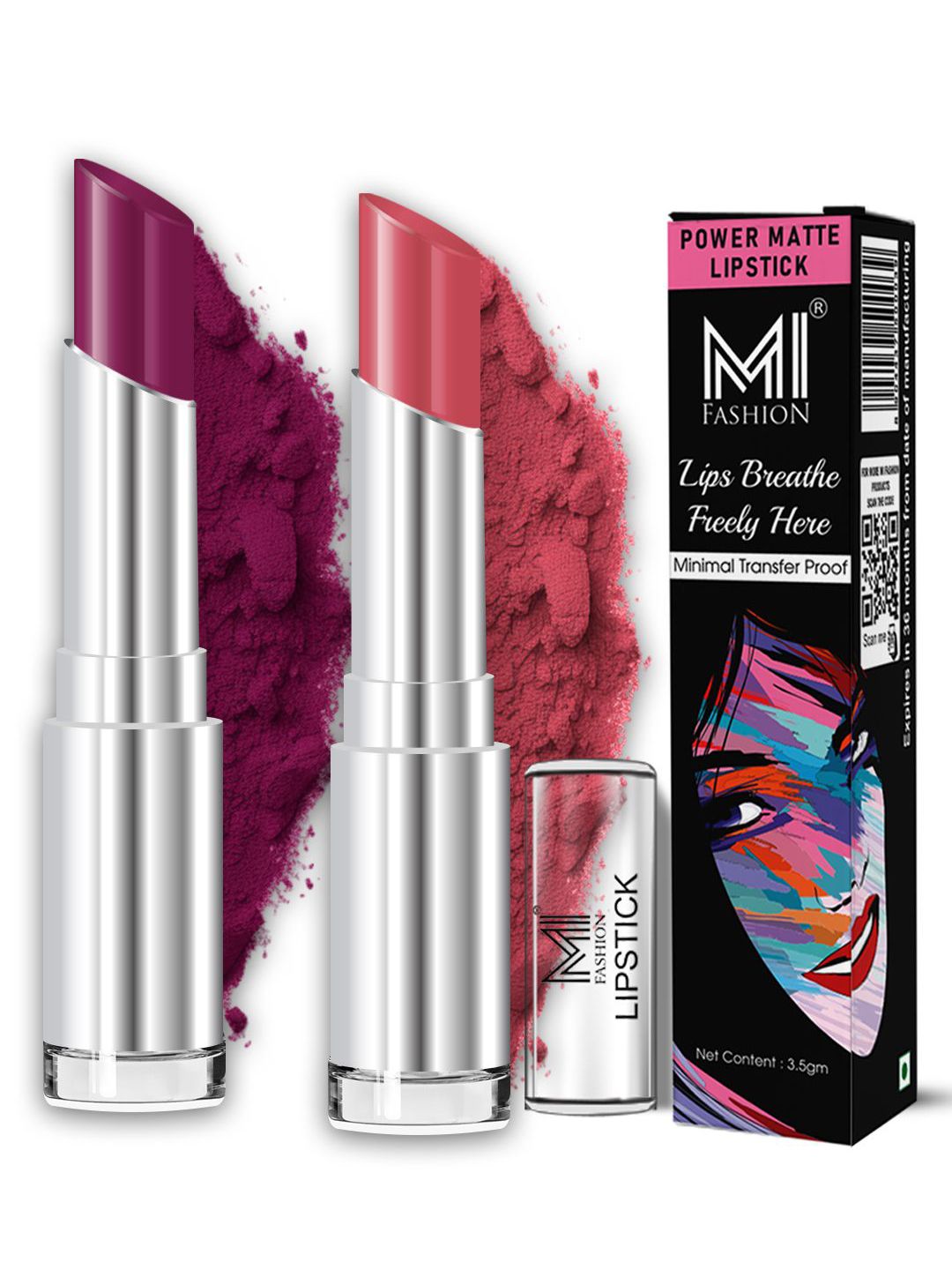 MI FASHION Set of 2 Bullet Lipsticks - Palatinate Purple 12 & Deep Rose 23 - 3.5gm Each-picture-38
