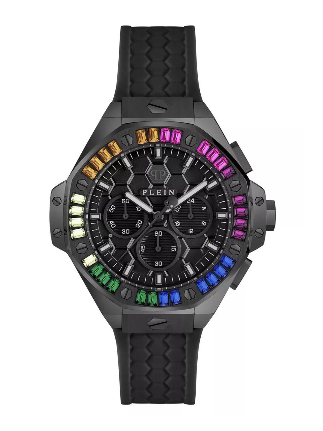 PHILIPP PLEIN Unisex Brass Dial & Silicon Straps Analogue Watch PWPSA0724-image-3