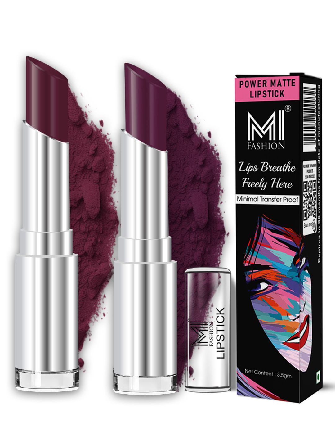 MI FASHION Set Of 2 Creamy Matte Bullet Lipstick - 3.5 g Each - Maroon Glaze - Wine-picture-16