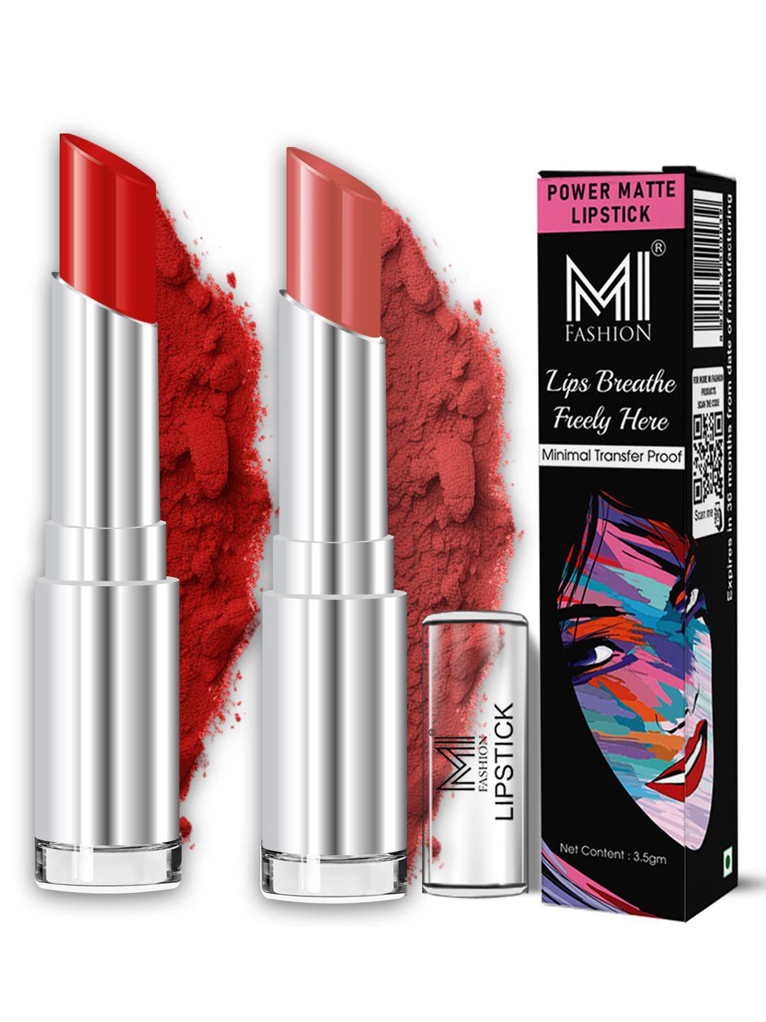 MI FASHION Set of 2 Fade-Proof Matte Lipsticks 3.5g Each - Red Wine 09 - Dark Rose -21-picture-15