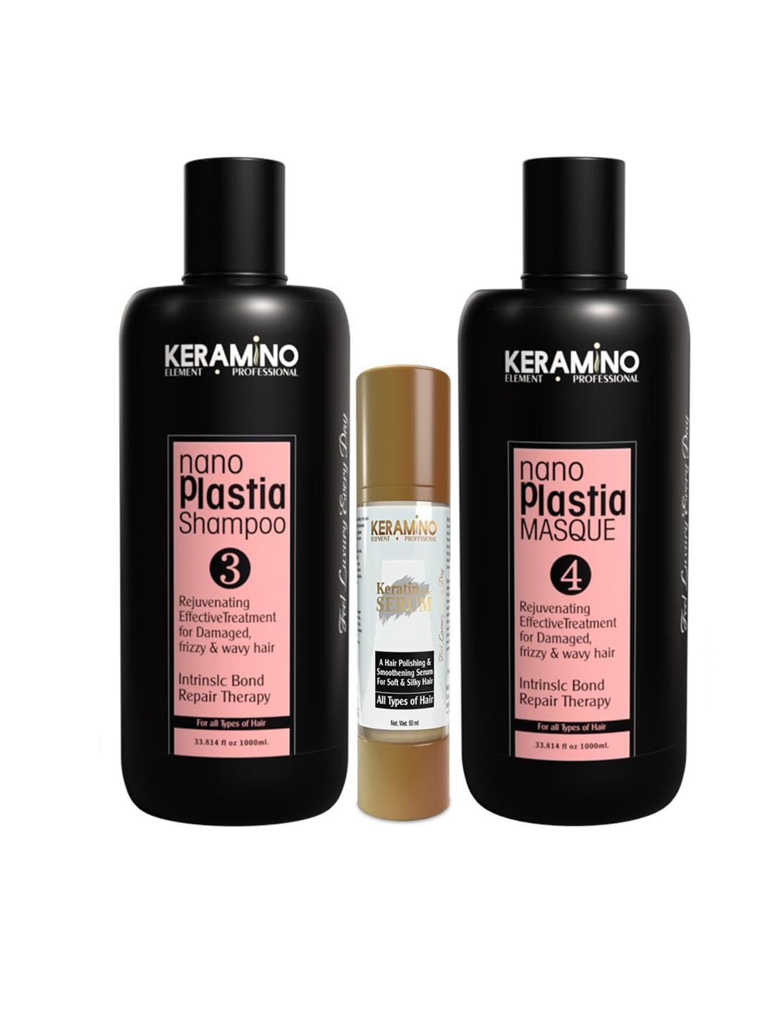KERAMINO ELEMENT.PROFESSIONAL Nano Plastia Shampoo & Masque - 1 L With Serum - 50 ml-image-32