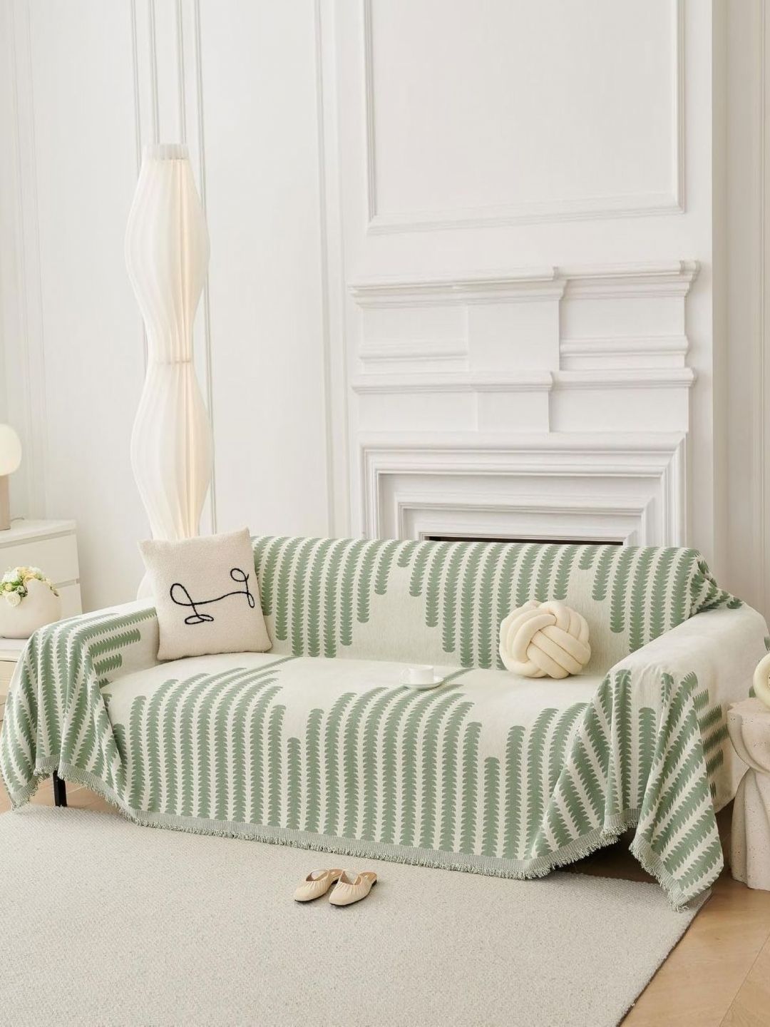The Furnishing Tree Green Polyester Sofa Covers With Arms-picture-10