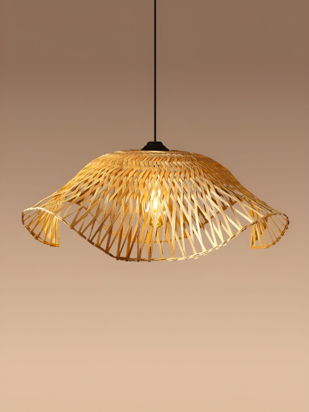 HABERE INDIA Beige Textured Ceiling Lamp-image-20