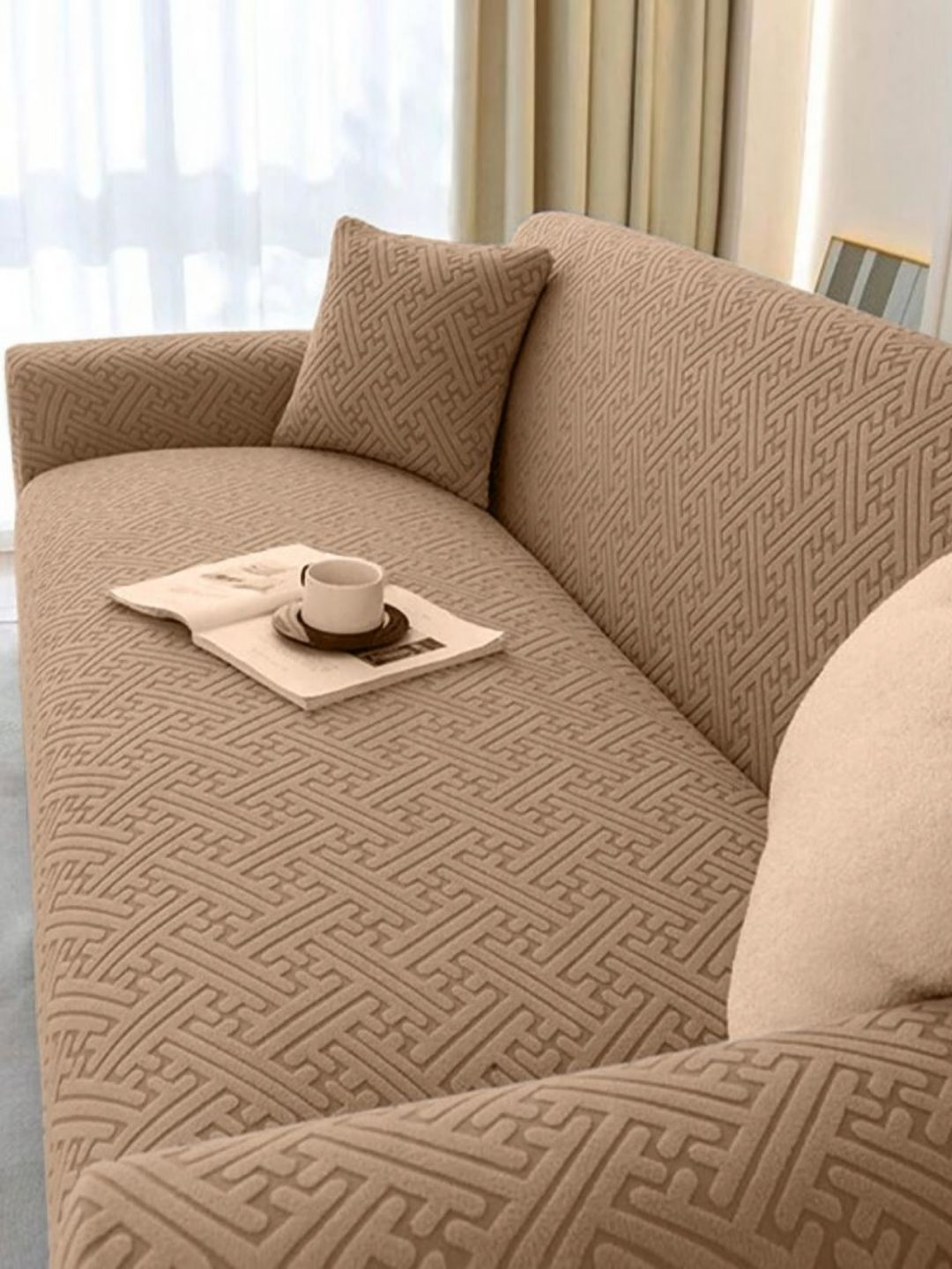 The Furnishing Tree Brown Polyester Sofa Covers With Arms-picture-20