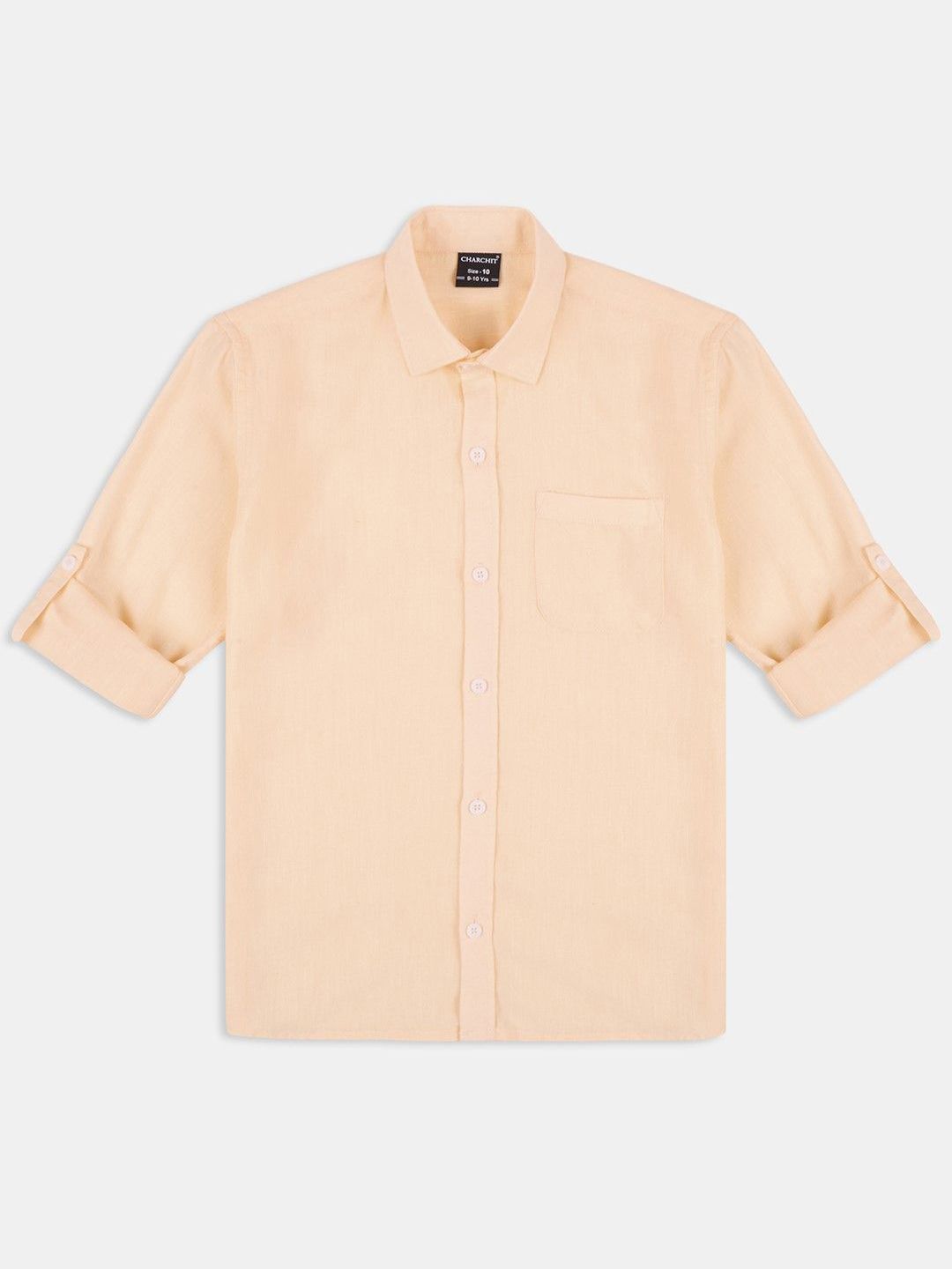 CHARCHIT Boys Spread Collar Long Sleeves Casual Cotton Shirt-picture-14