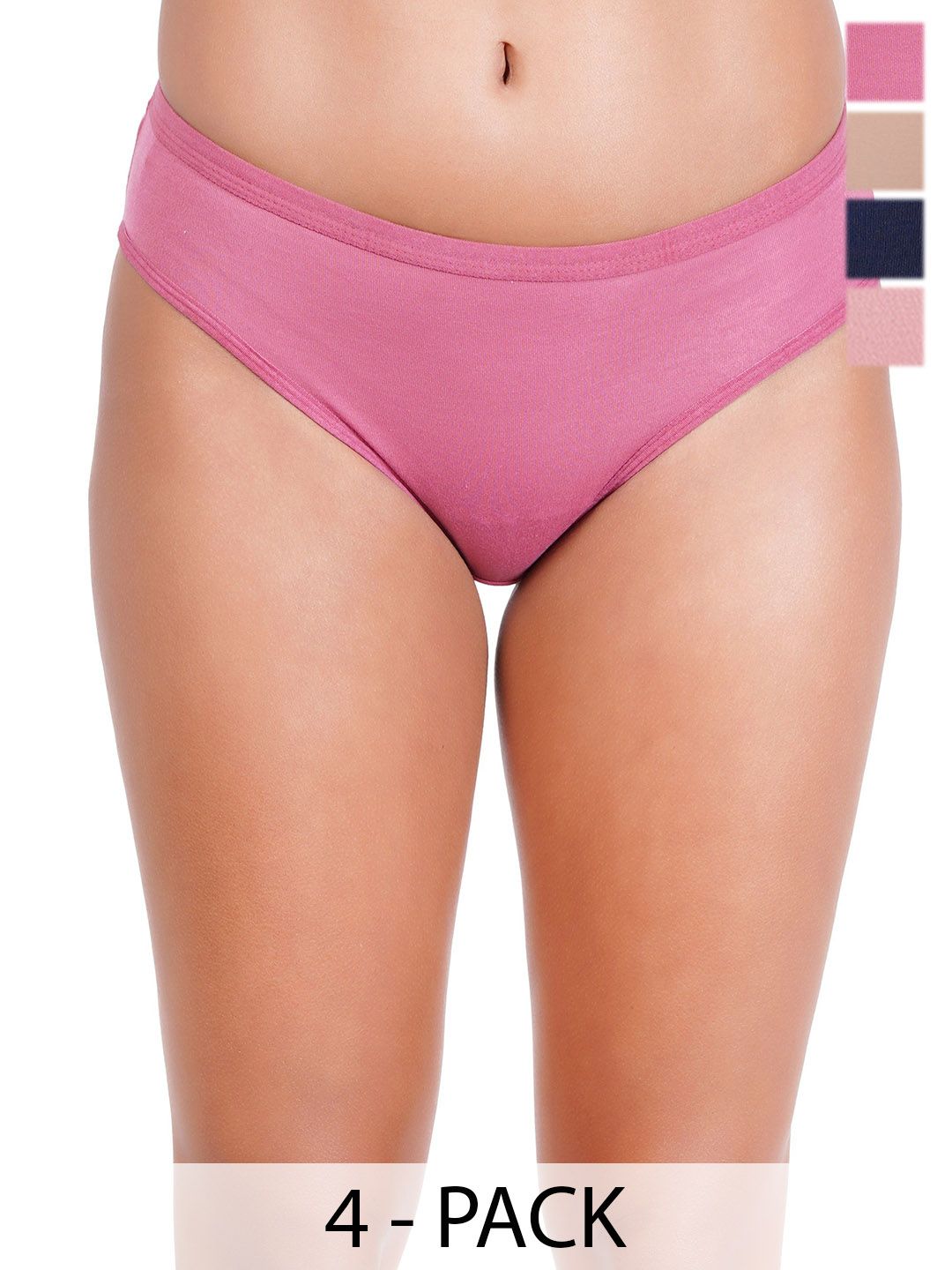 Liigne Pack Of 4 Cotton Mid Rise Basic Briefs VCPC2086-XS-picture-11