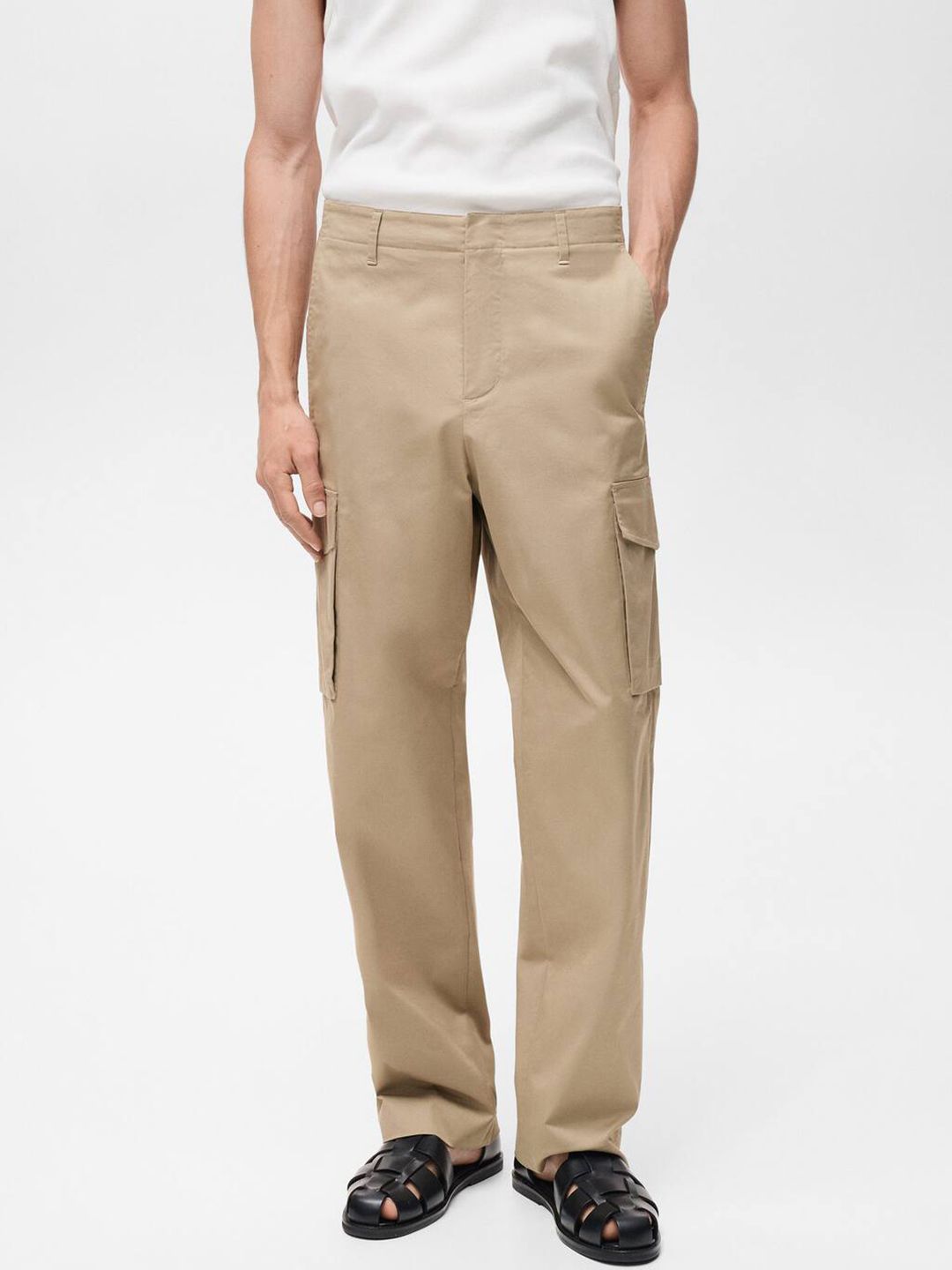 MANGO MAN Men Loose Fit Cargo Style Trousers