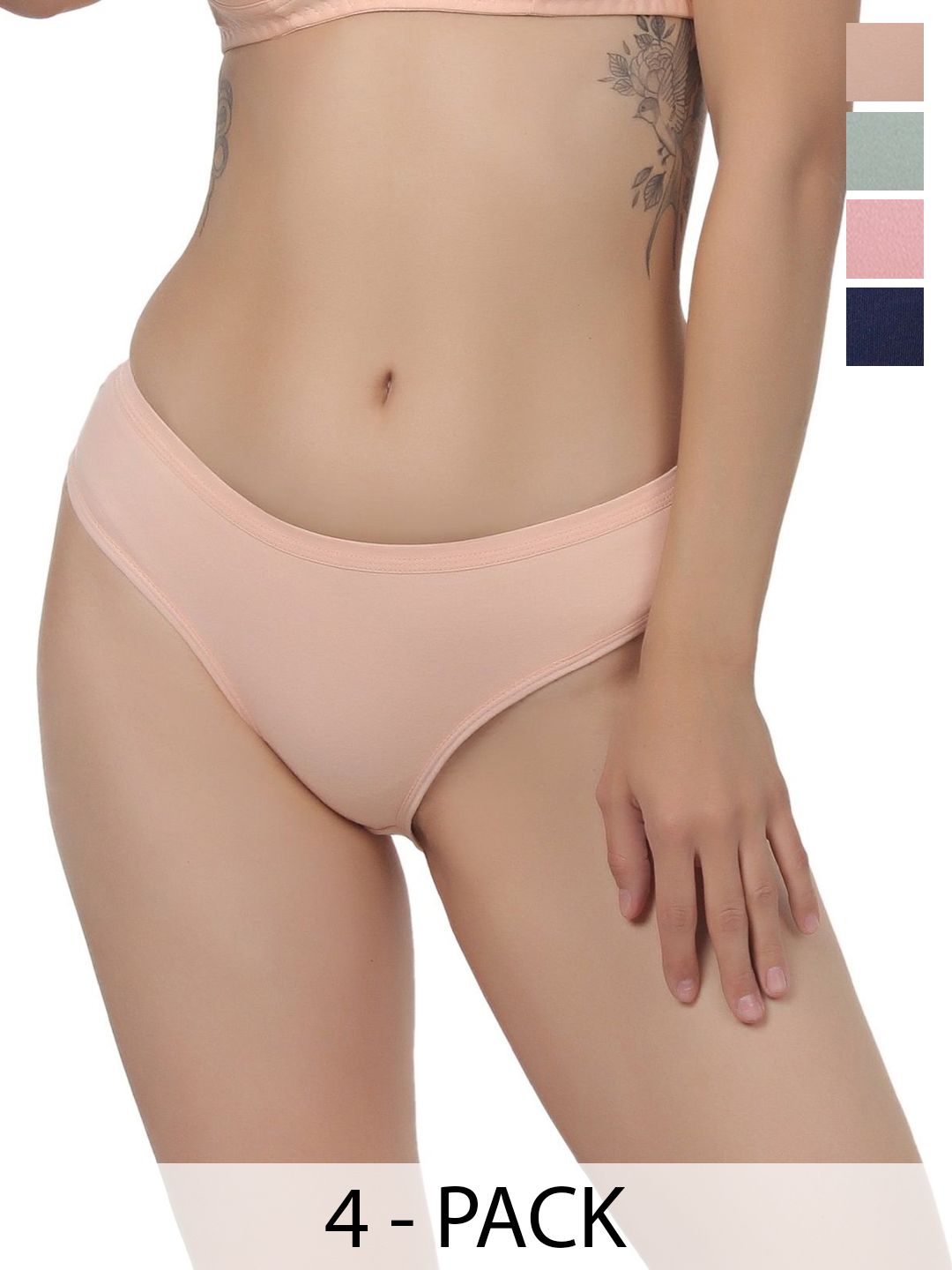 Liigne Pack Of 4 Mid-Rise Basic Briefs VCPC2072-XS-picture-40