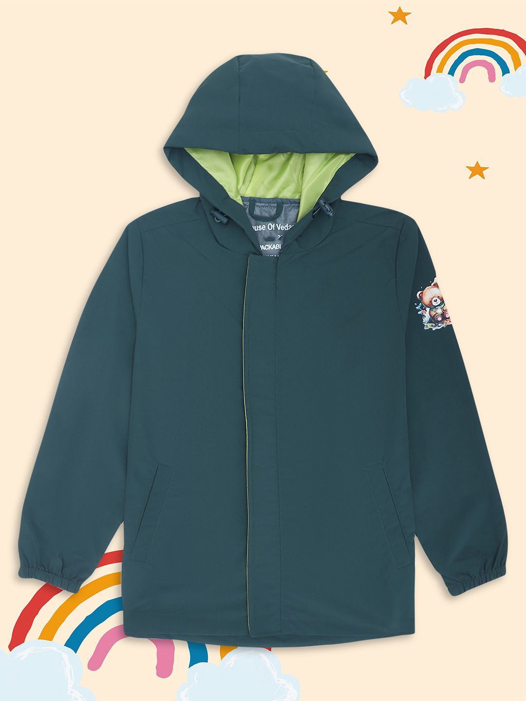 HOUSE OF VEDAS Kids Waterproof Rain Jacket With Hood-picture-14