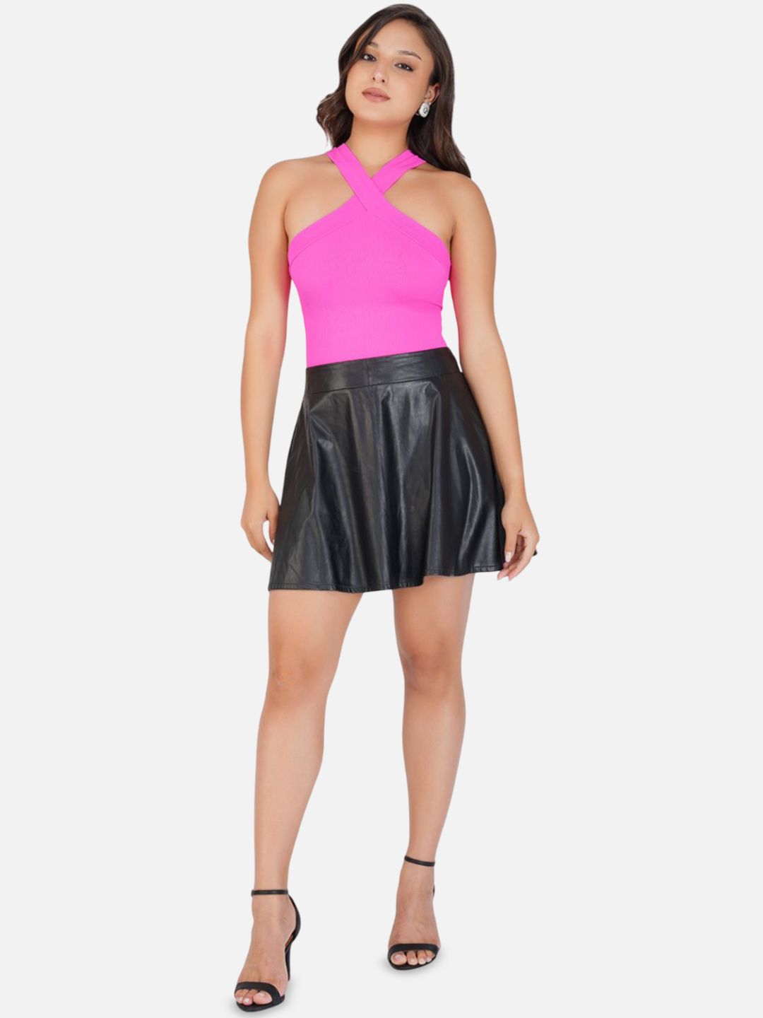 SHOP THE EDIT Crossover Halter Neck Bodysuit-picture-33