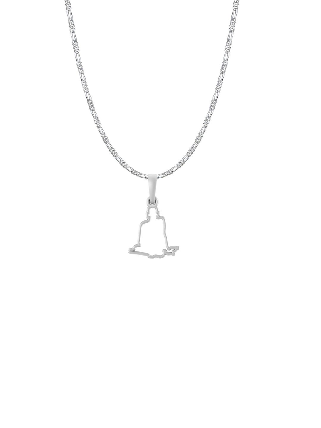 AKSHAT SAPPHIRE Men 925 Sterling Silver Contemporary Swami Samarth Pendant & Figaro Chain-picture-34