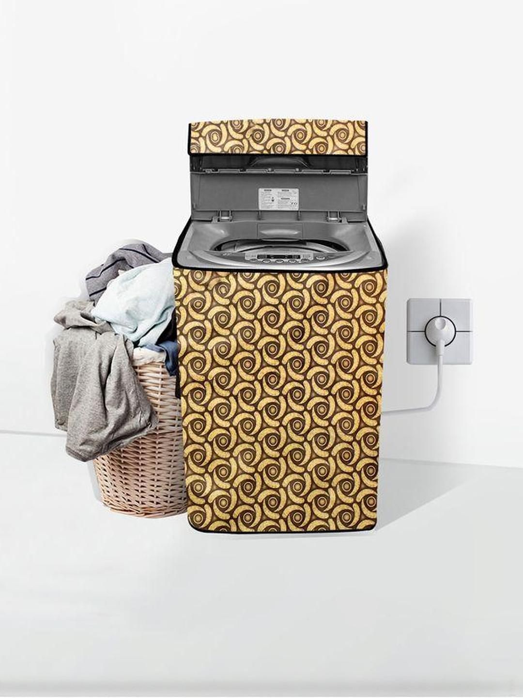 stylista The Furnishing Tree Yellow PVC Printed Washing Machine Cover-picture-14