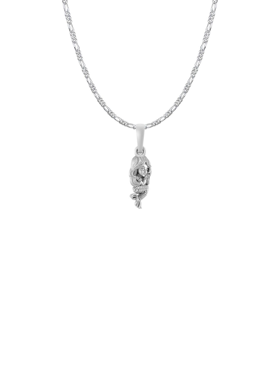 AKSHAT SAPPHIRE Men 925 Sterling Silver Contemporary Mermaid Mermaid Pendant & Chain-image-27