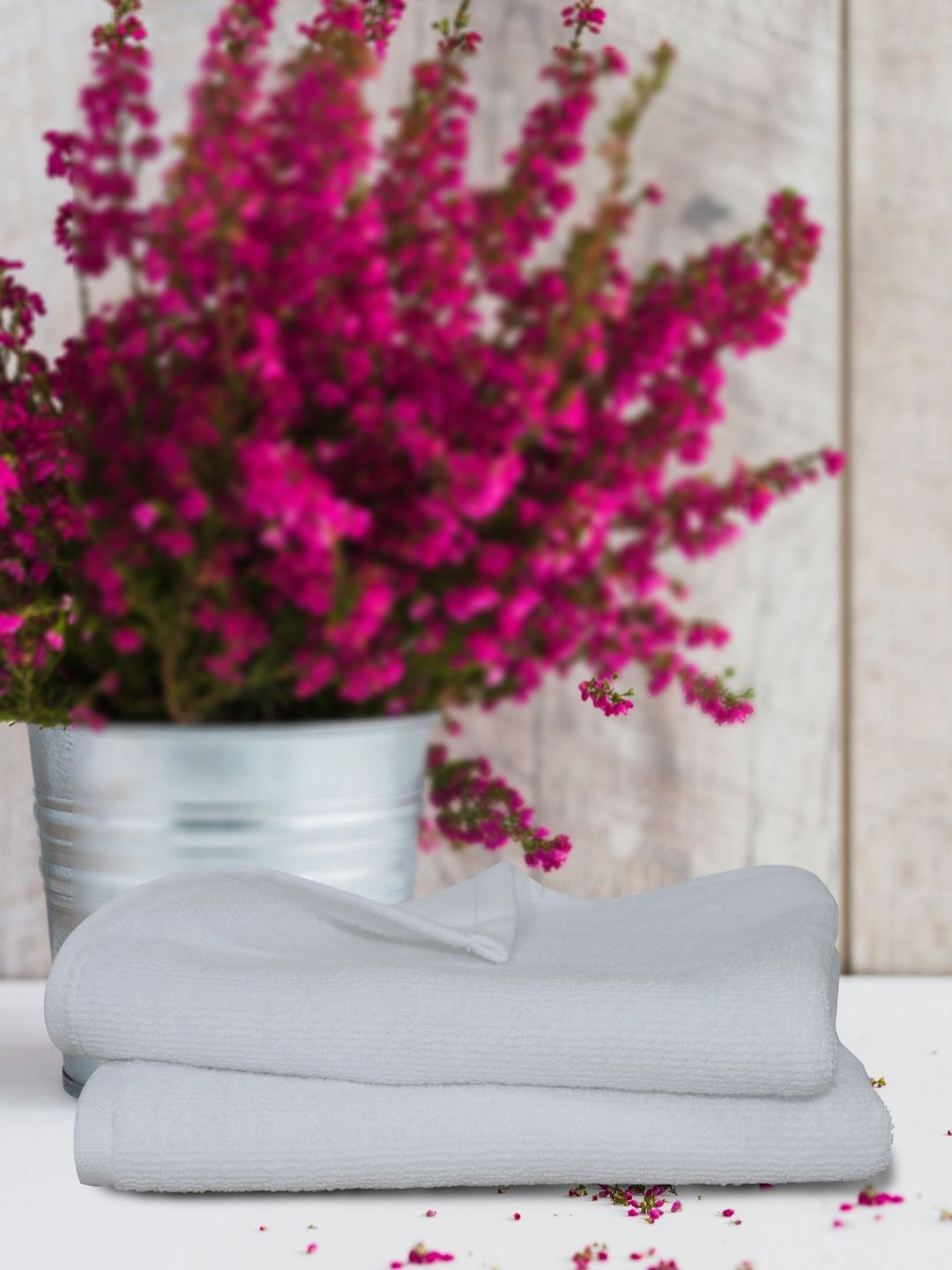 HOME COLORS.IN Pack Of 2 White Pure Cotton 350 GSM Hand Towels-picture-21