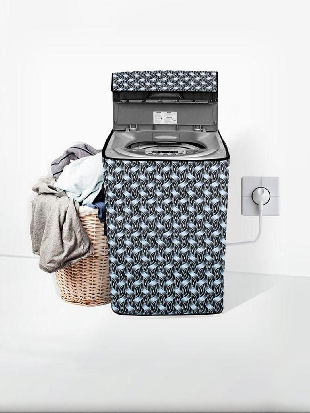 stylista The Furnishing Tree Grey PVC Printed Washing Machine Cover-picture-13