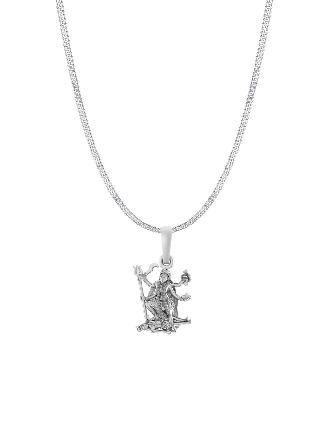 AKSHAT SAPPHIRE Men 92.5 Sterling Silver Contemporary Kali Maa Pendant With Chain-picture-27