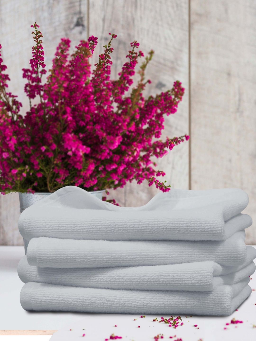 HOME COLORS.IN Unisex Pack of 4 Solid Regular Hand Towels-image-32