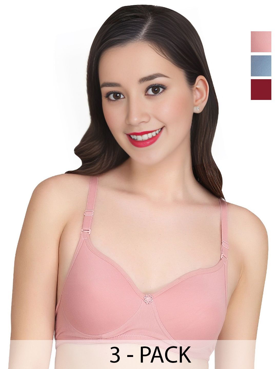 Liigne Women Pack Of 3 Full Coverage Bra