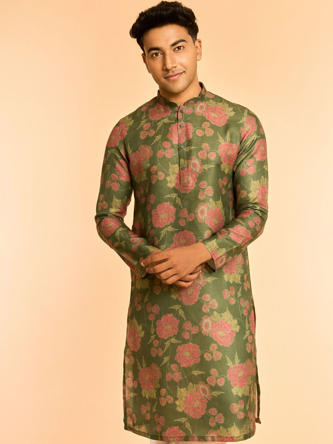 Diwas by Manyavar Men Floral Printed Kurta-picture-38