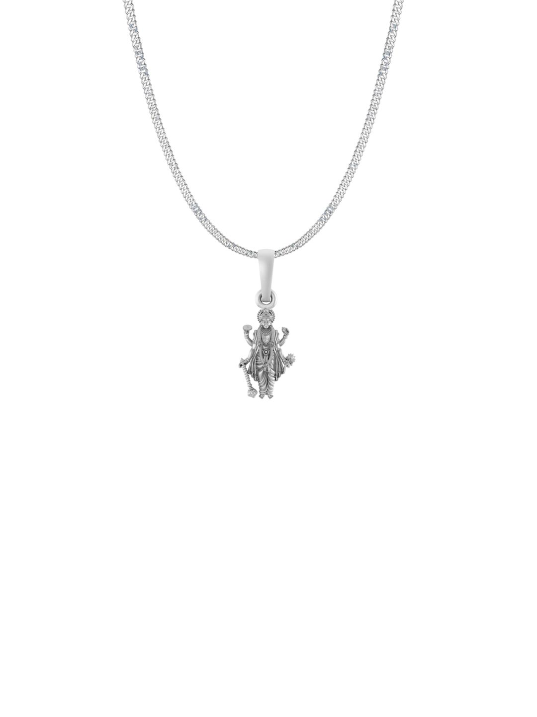 AKSHAT SAPPHIRE Men 925 Sterling Silver Lord Vishnu Pendant With Curb Chain-picture-7
