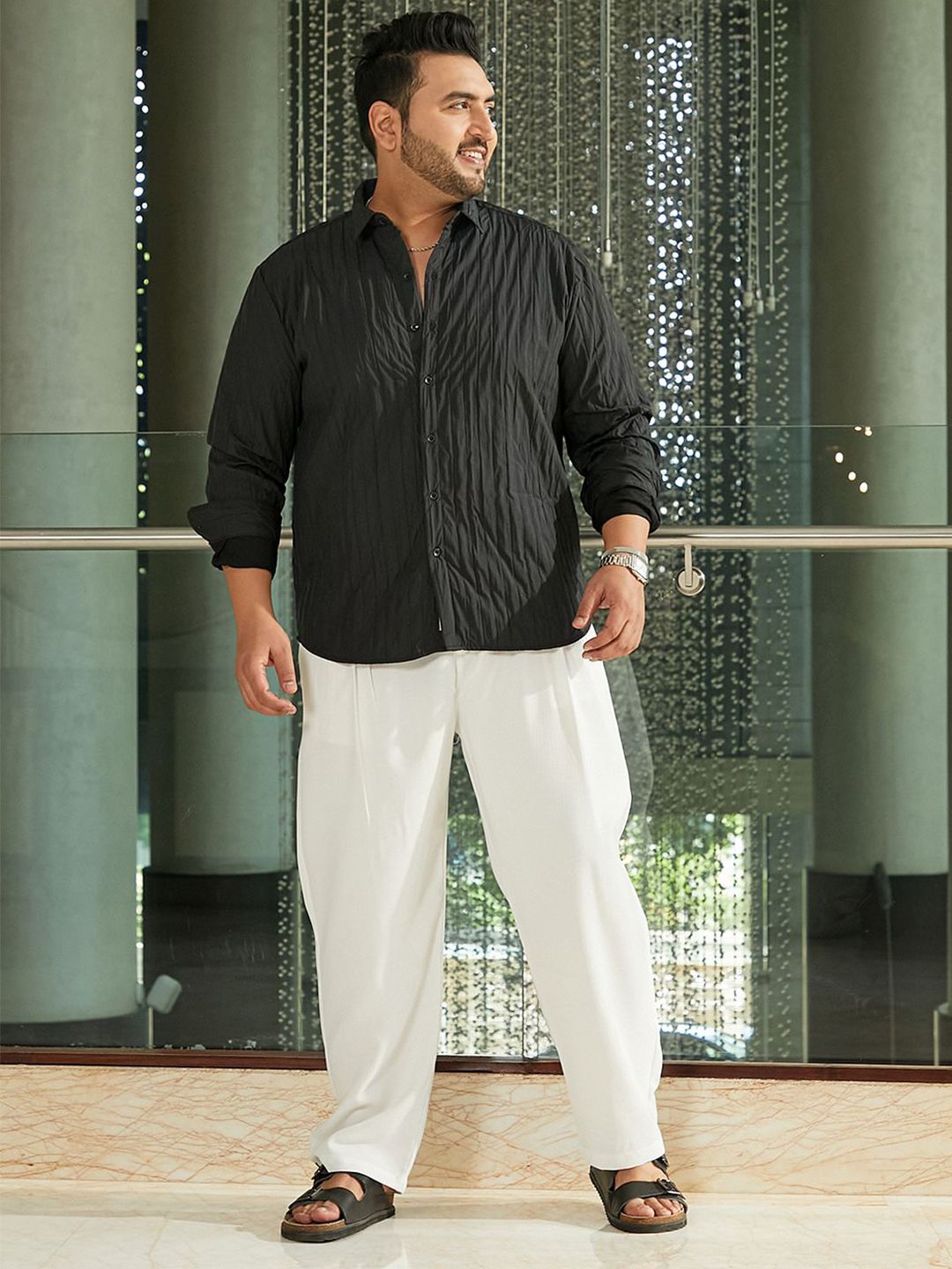 Instafab Plus Comfort Spread Collar Cotton Shirt-picture-34