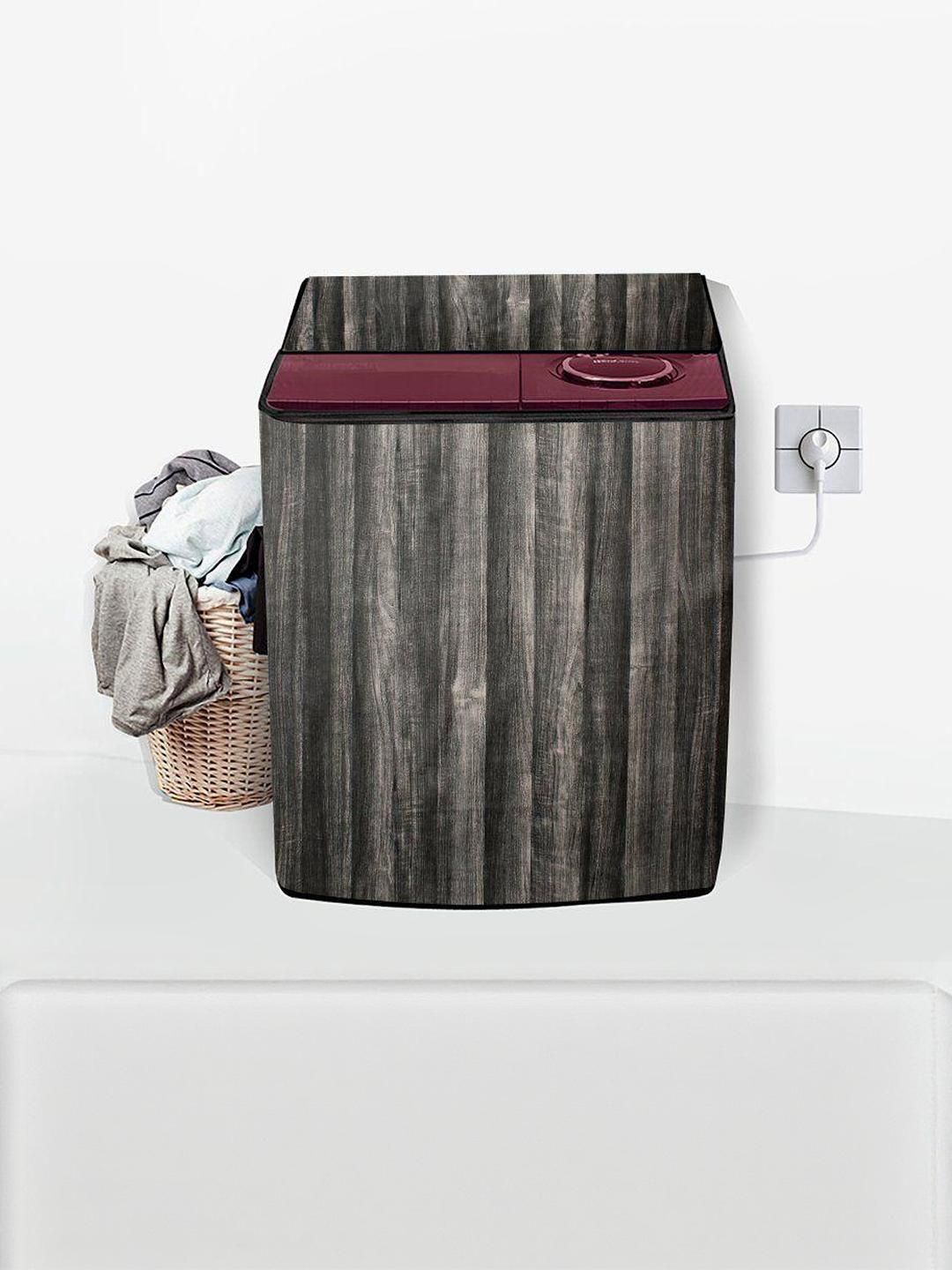 stylista The Furnishing Tree Black PVC Printed Washing Machine Cover-picture-15