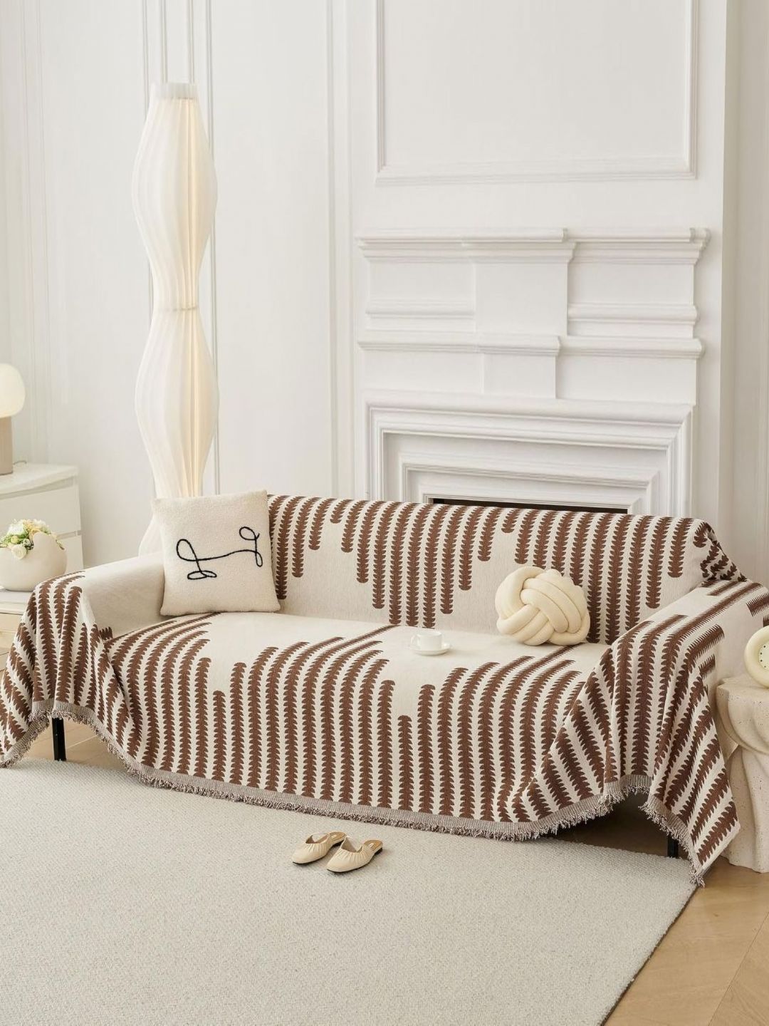 The Furnishing Tree Brown Polyester Sofa Covers With Arms-picture-22