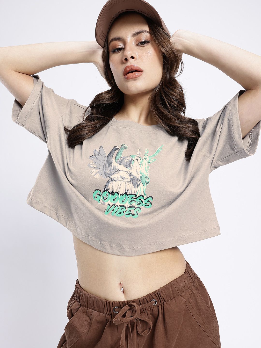 glitchez Graphic Printed Boxy Crop T-shirt-picture-30
