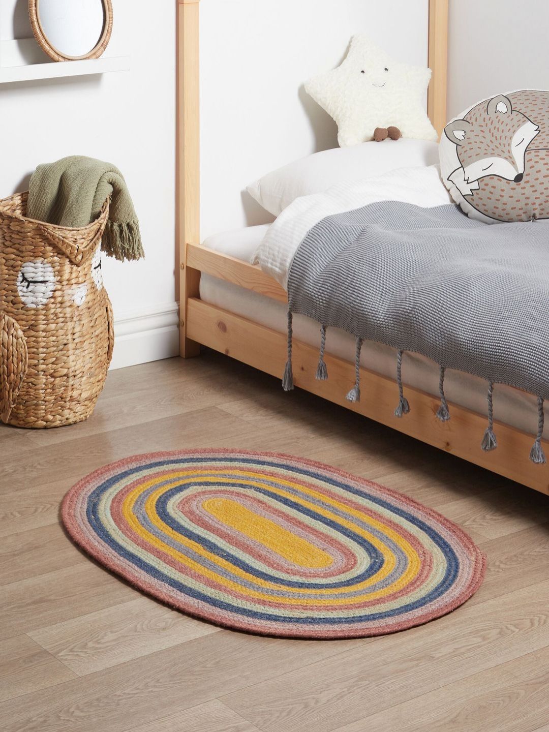 THEGASBH Yellow Geometric Handmade Hemp Carpet