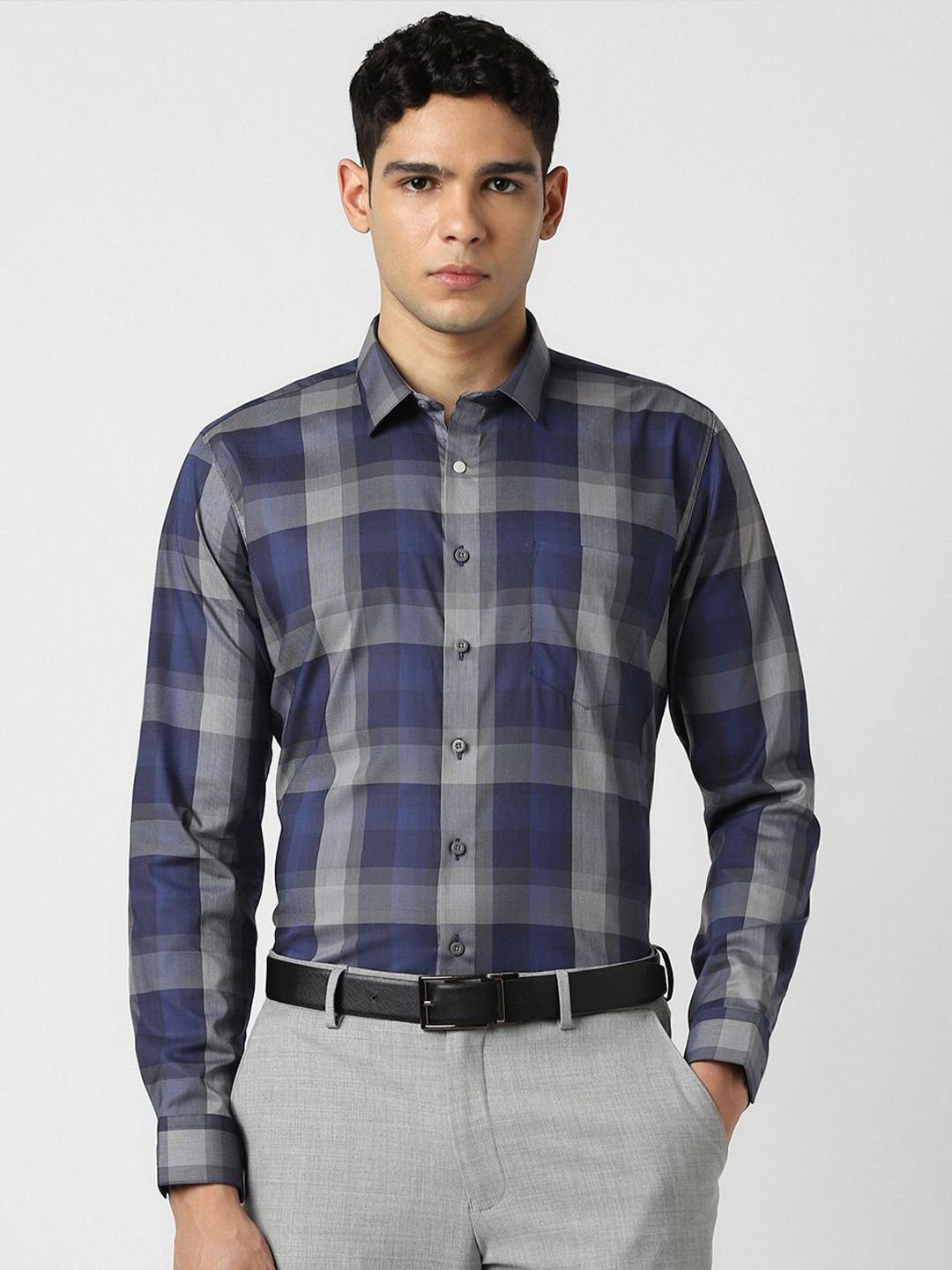 Van Heusen Slim Fit Tartan Checks Checked Formal Shirt-picture-41