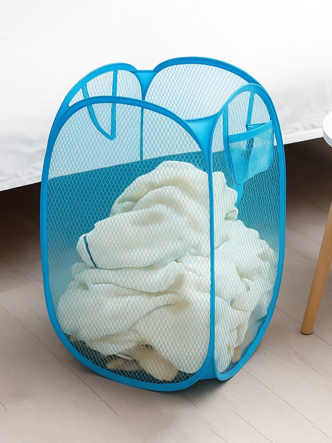 Kuber Industries 1 Pcs Blue Mesh Laundry Basket 20 L-picture-24