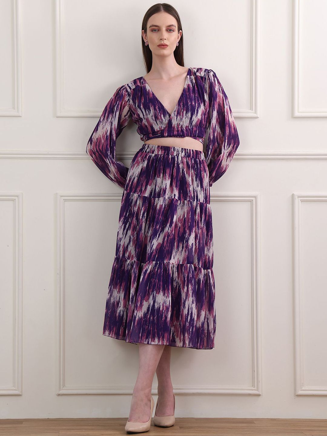 MILOST Printed Top With Skirt Co-Ords-picture-24