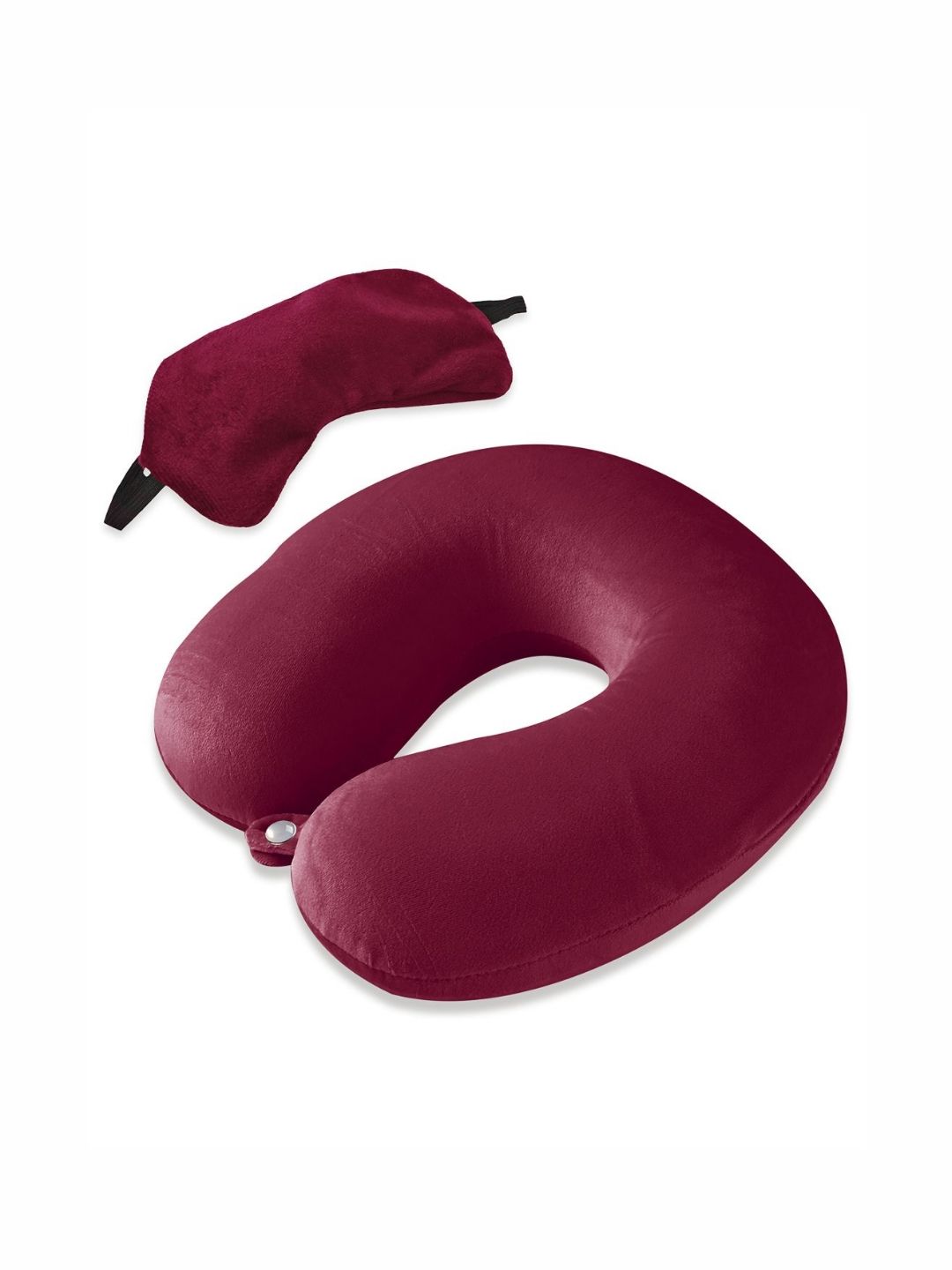 Aura Maroon 2 Pieces Memory Foam Filled Polyester Travel Pillow-picture-26