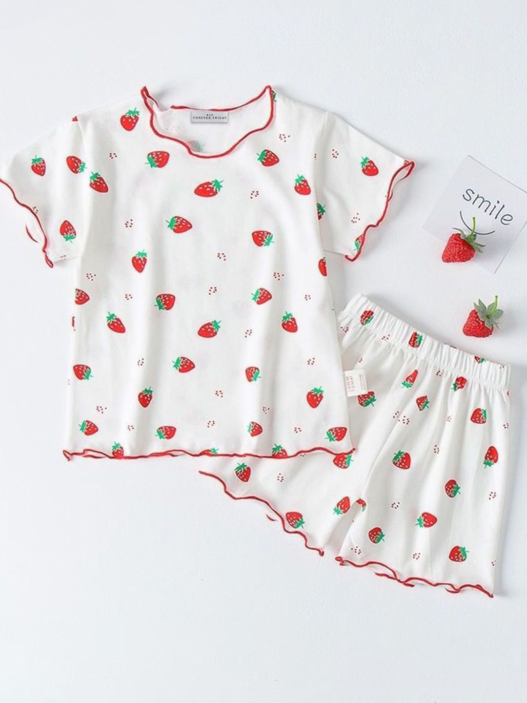 FOREVER FRIDAY Girls Printed Round Neck Top With Shorts-picture-42