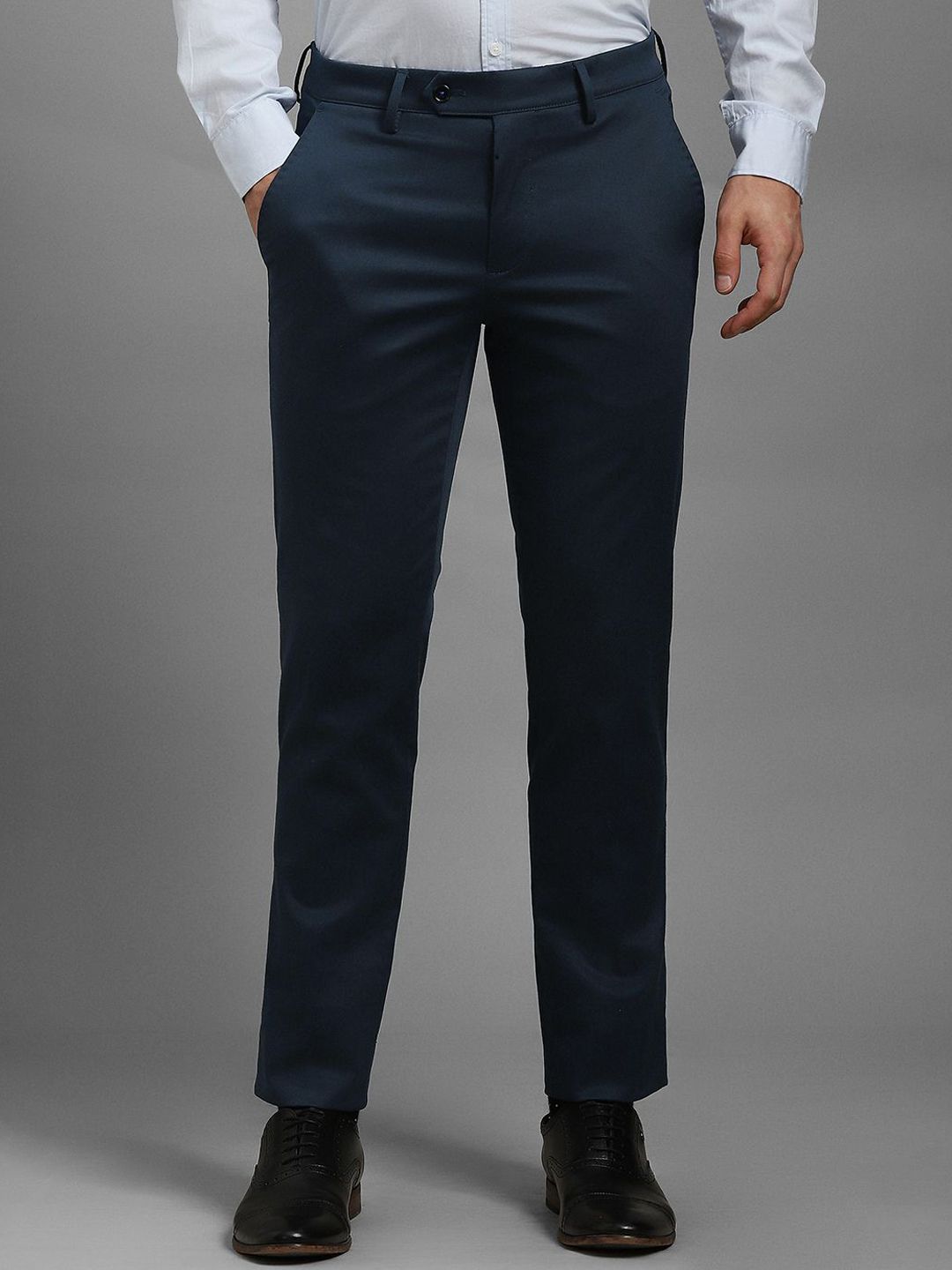Luxure by Louis Philippe Men Slim Fit Mid-Rise Formal Trousers-picture-36