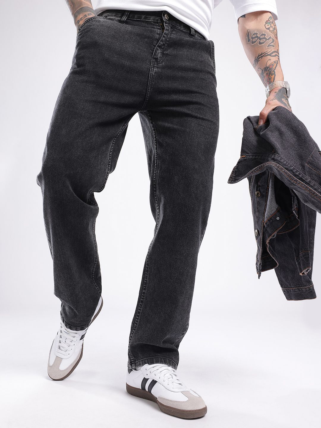 glitchez Men Relaxed Fit Light Fade Stretchable Jeans-picture-18