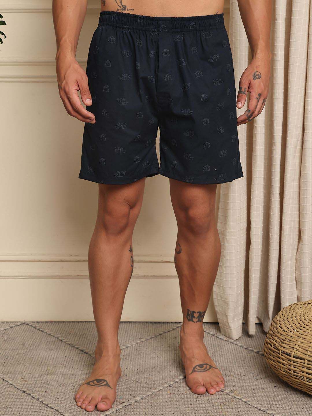 Mast & Harbour Printed Pure Cotton Boxer B12-S-image-48