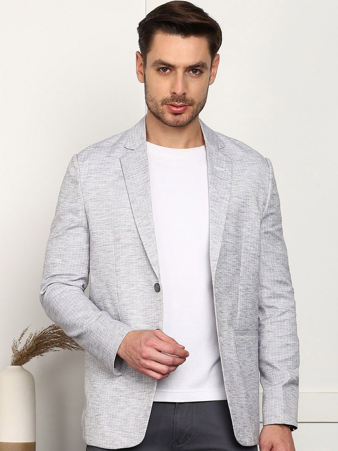 FUBAR Slim-Fit Notched Lapel Single Breasted Blazer-image-19