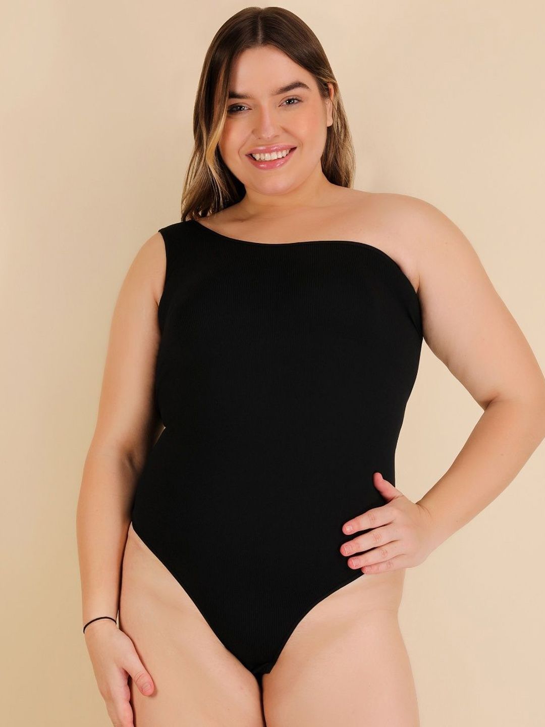 SHOP THE EDIT One Shoulder Waist Tummy Control Bodysuit-picture-10