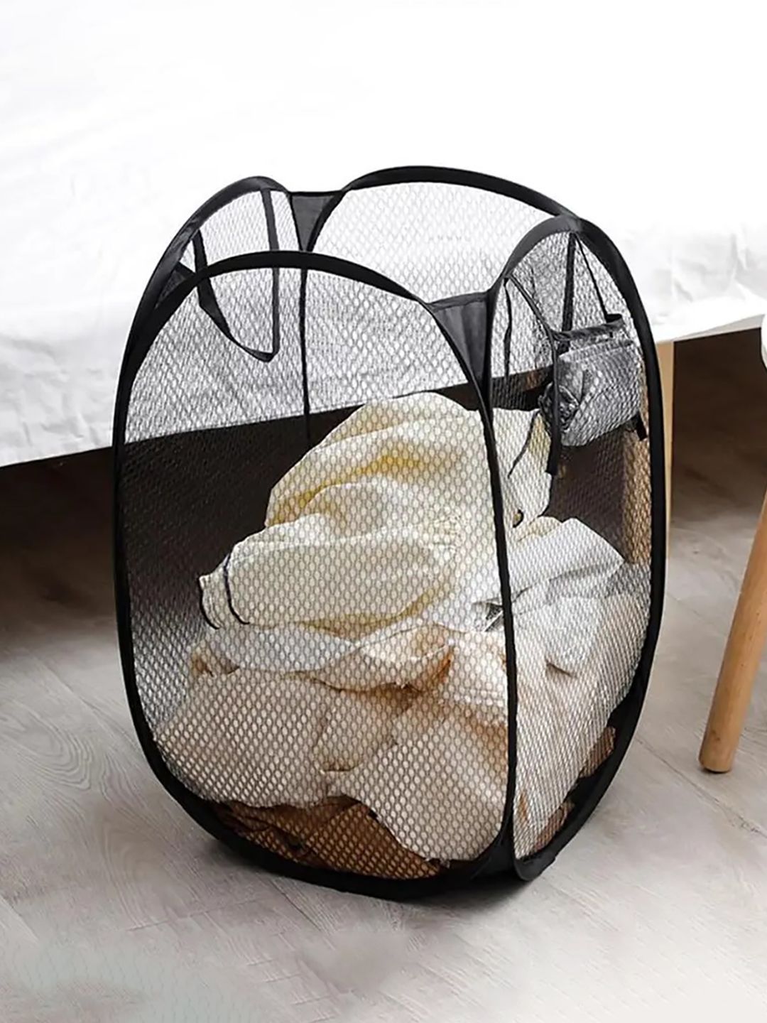 Kuber Industries 1 Pcs Black Mesh Laundry Basket 20 L-picture-28