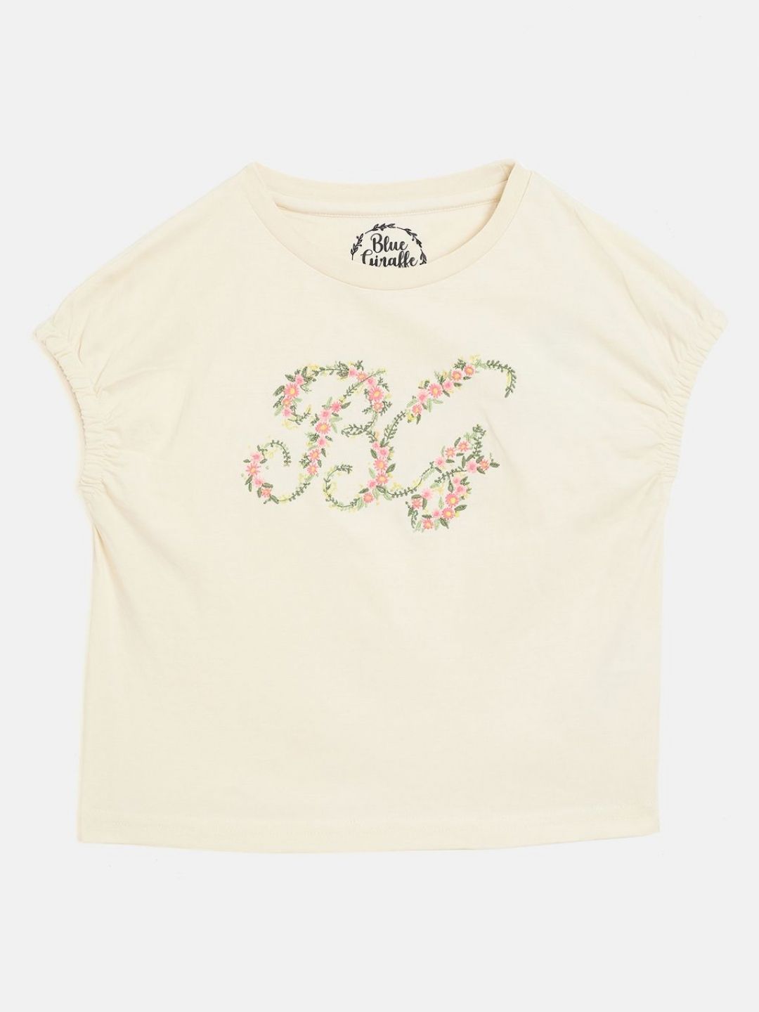 Blue Giraffe Kids-Girls Typography Printed Round Neck Cotton T-shirt-picture-10