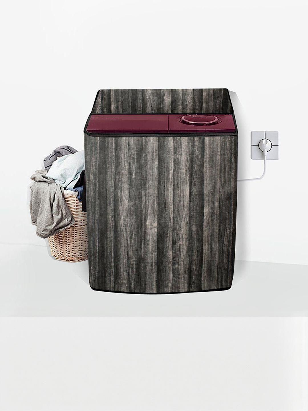 stylista The Furnishing Tree Black PVC Printed Washing Machine Cover-picture-20