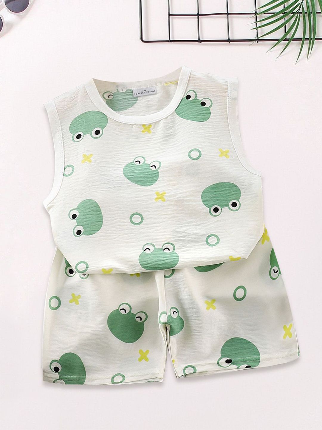 FOREVER FRIDAY Boys Animal Graphic Printed Round Neck T-shirt with Shorts-picture-34