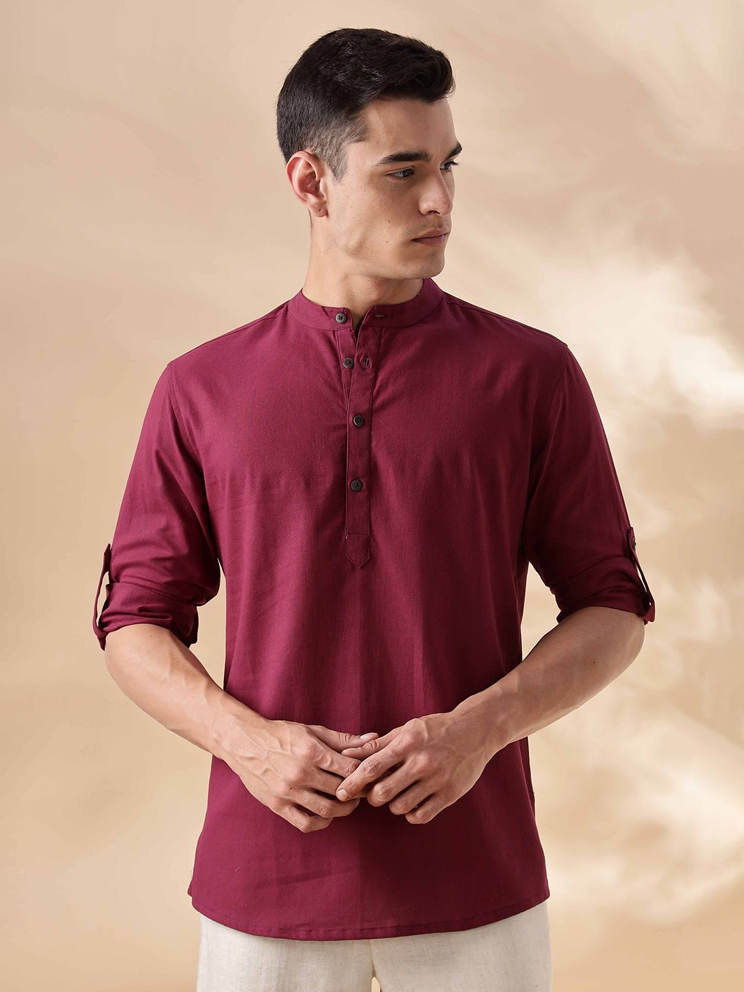 Anouk Mandarin Collar Cotton Straight Kurta-picture-37