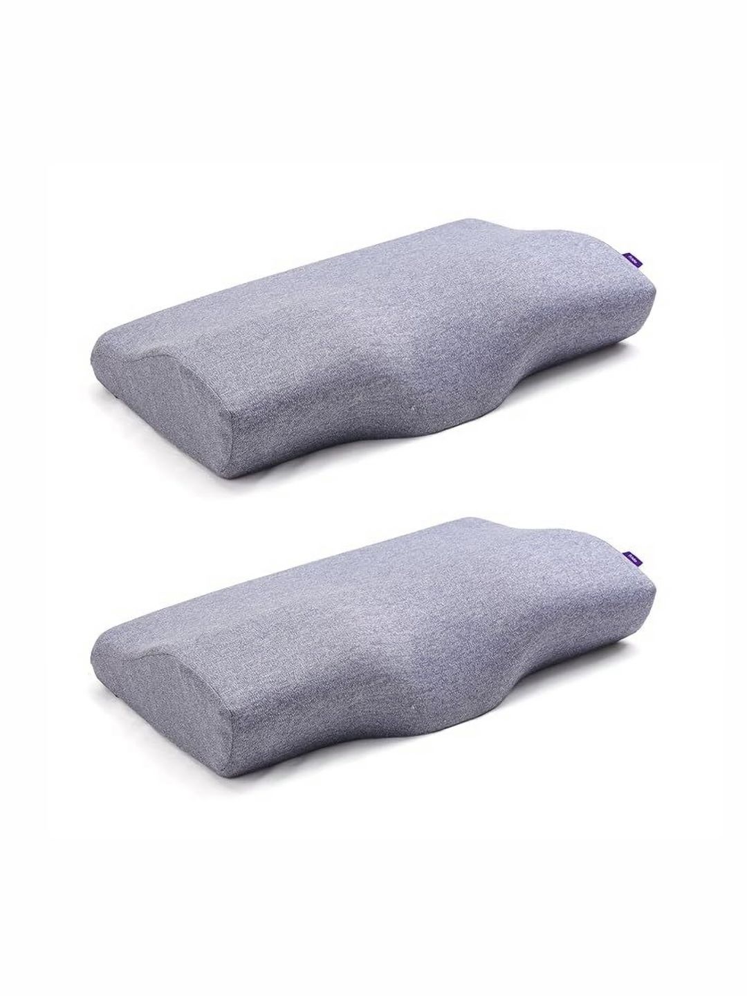 FRIDO Blue 2 Pieces Memory Foam Filled Faux Velvet Breathable Sleep Pillow-picture-45