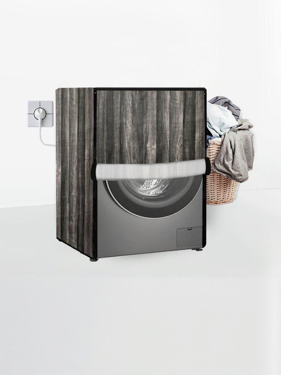 stylista The Furnishing Tree Black PVC Printed Washing Machine Cover-picture-24