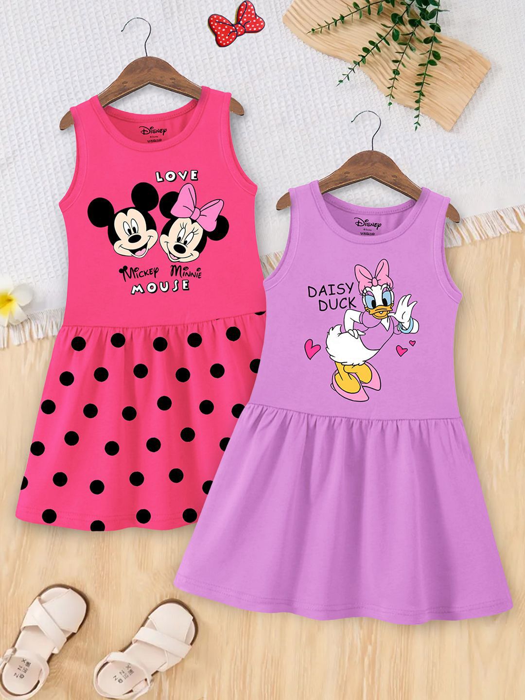 Disney By Miss and Chief Girls Pack of 2 Graphic Print A-Line Dress-picture-35