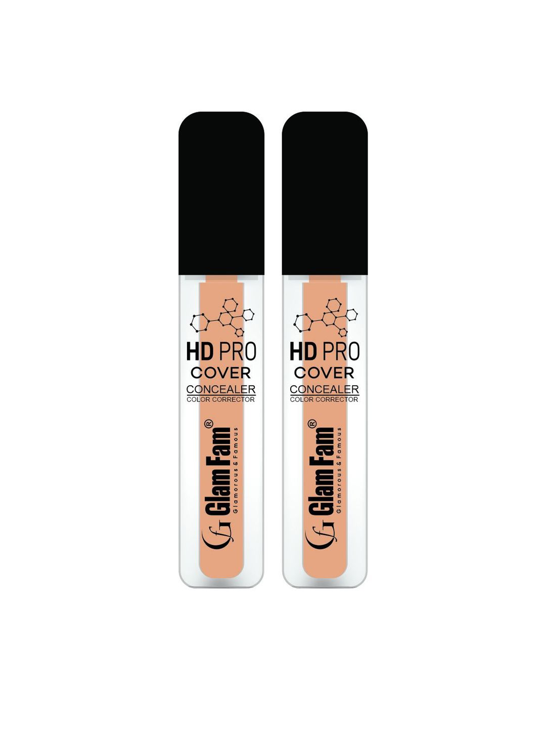 GlamFam Set Of 2 HD Pro Cover Concealer- 5 ml Each- Natural Beige-04-image-22