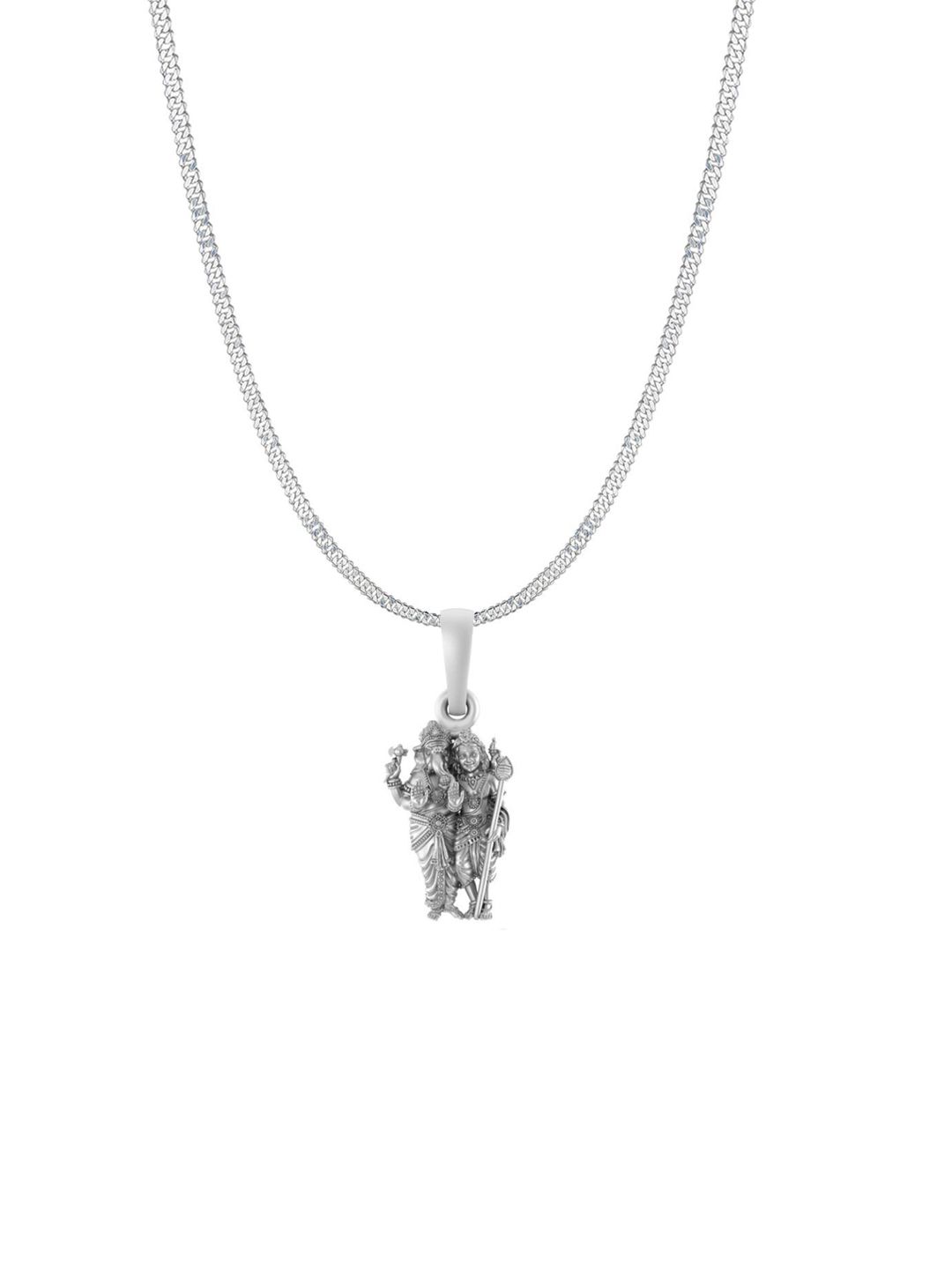 AKSHAT SAPPHIRE Men 92.5 Sterling Silver Contemporary Kartikey Pendant With Chain-image-20